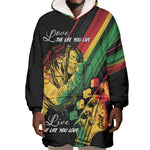 Personalised Afro Vibes Wearable Blanket Hoodie Reggae King - Live The Way You Love