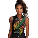 Personalised Afro Vibes Women Sleeveless Polo Shirt Reggae King - Live The Way You Love