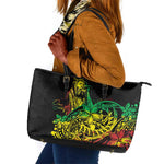 Personalised Jawaiian Reggae Leather Tote Bag Afro-Polynesian Style