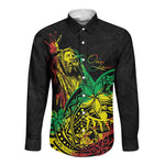 Personalised Jawaiian Reggae Long Sleeve Button Shirt Afro-Polynesian Style