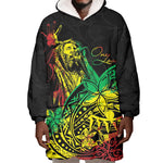Personalised Jawaiian Reggae Wearable Blanket Hoodie Afro-Polynesian Style