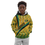 Personalised Jamaica Kid Hoodie Kente Pattern Basic - Yellow