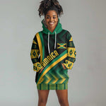 Personalised Jamaica Hoodie Dress Kente Pattern Basic - Black
