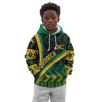 Personalised Jamaica Kid Hoodie Kente Pattern Basic - Black