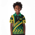 Personalised Jamaica Kid Polo Shirt Kente Pattern Basic - Black