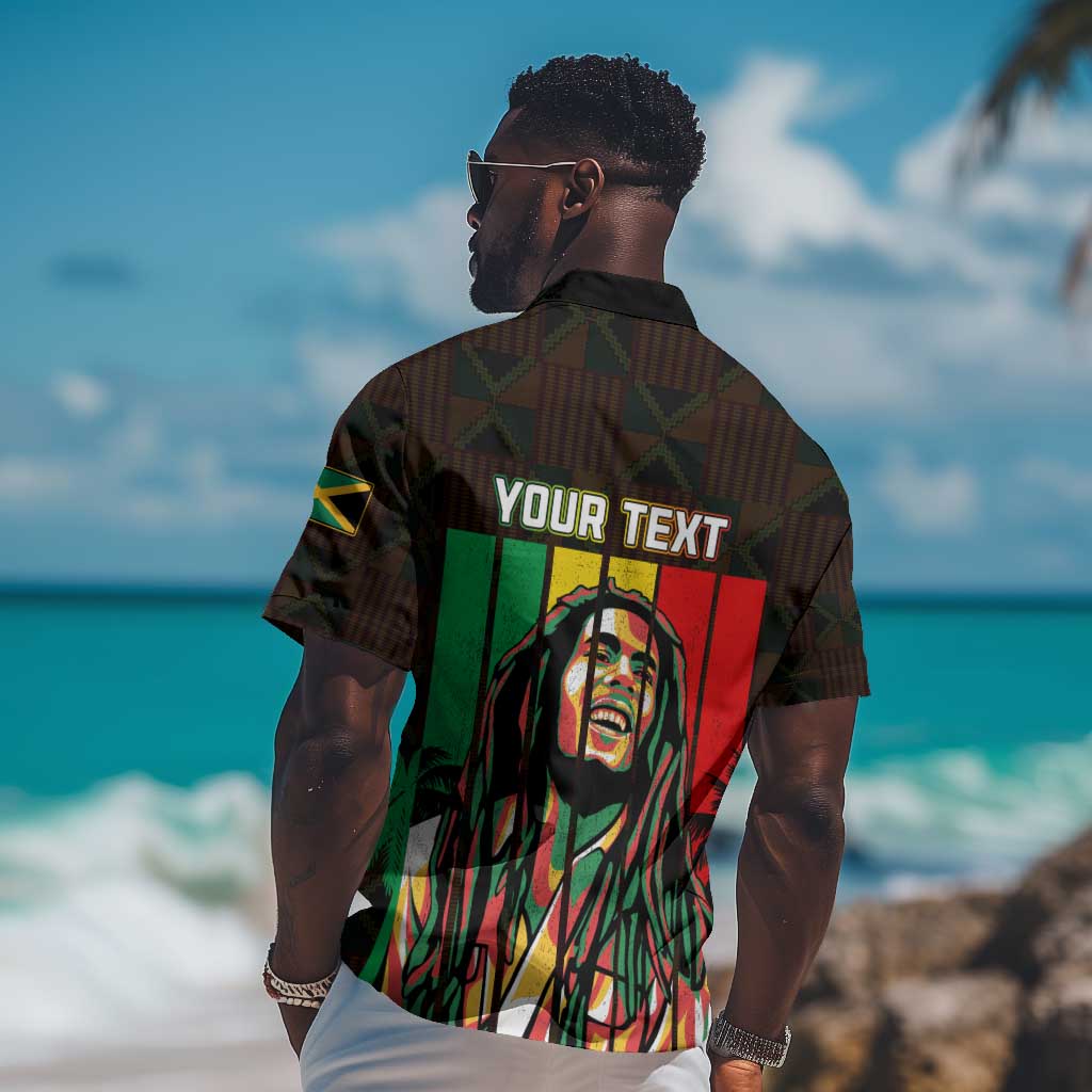 Personalised Jamaica Hawaiian Shirt Reggae Festival Bob Marley Abstract Portrait