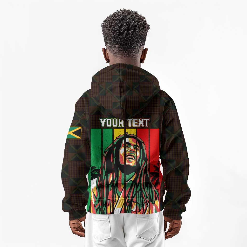 Personalised Jamaica Kid Hoodie Reggae Festival Bob Marley Abstract Portrait