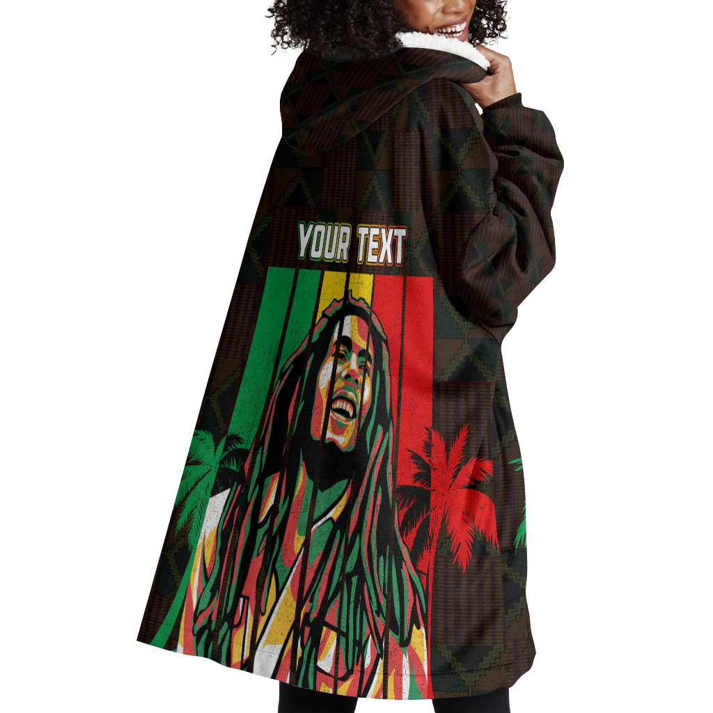 Personalised Jamaica Wearable Blanket Hoodie Reggae Festival Bob Marley Abstract Portrait
