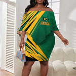 Afro-Jamaican Tropical Palm Personalized Off Shoulder Short Dress - African Pride