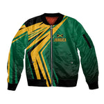 Afro-Jamaican Tropical Palm Personalized Sleeve Zip Bomber Jacket - African Pride