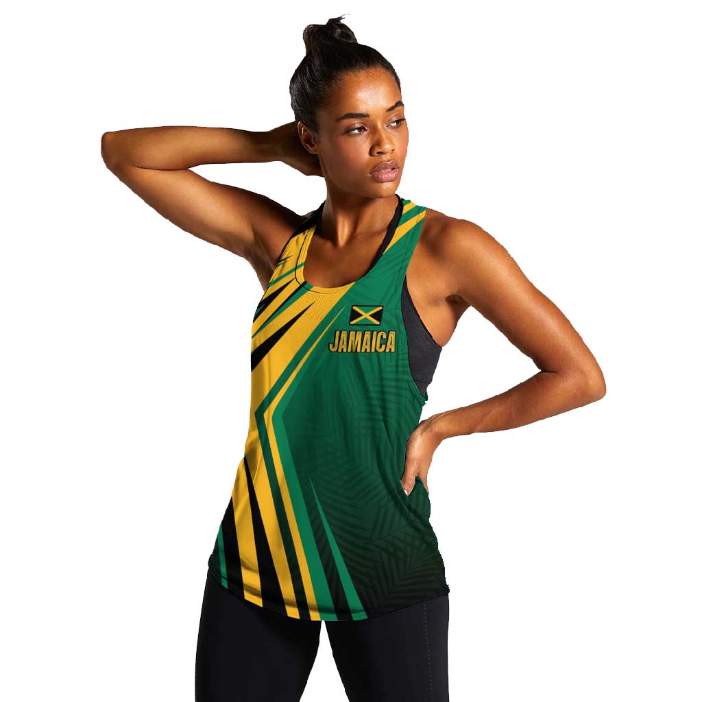 Afro-Jamaican Tropical Palm Personalized Women Racerback Tank - African Pride