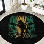 Afro-Jamaican One Love Grunge Round Carpet Jamrock - African Pride