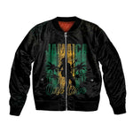 Afro-Jamaican One Love Grunge Sleeve Zip Bomber Jacket Jamrock - African Pride