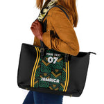 Afro-Jamaica Custom Leather Tote Bag Reggae Boyz Ethnic Motifs