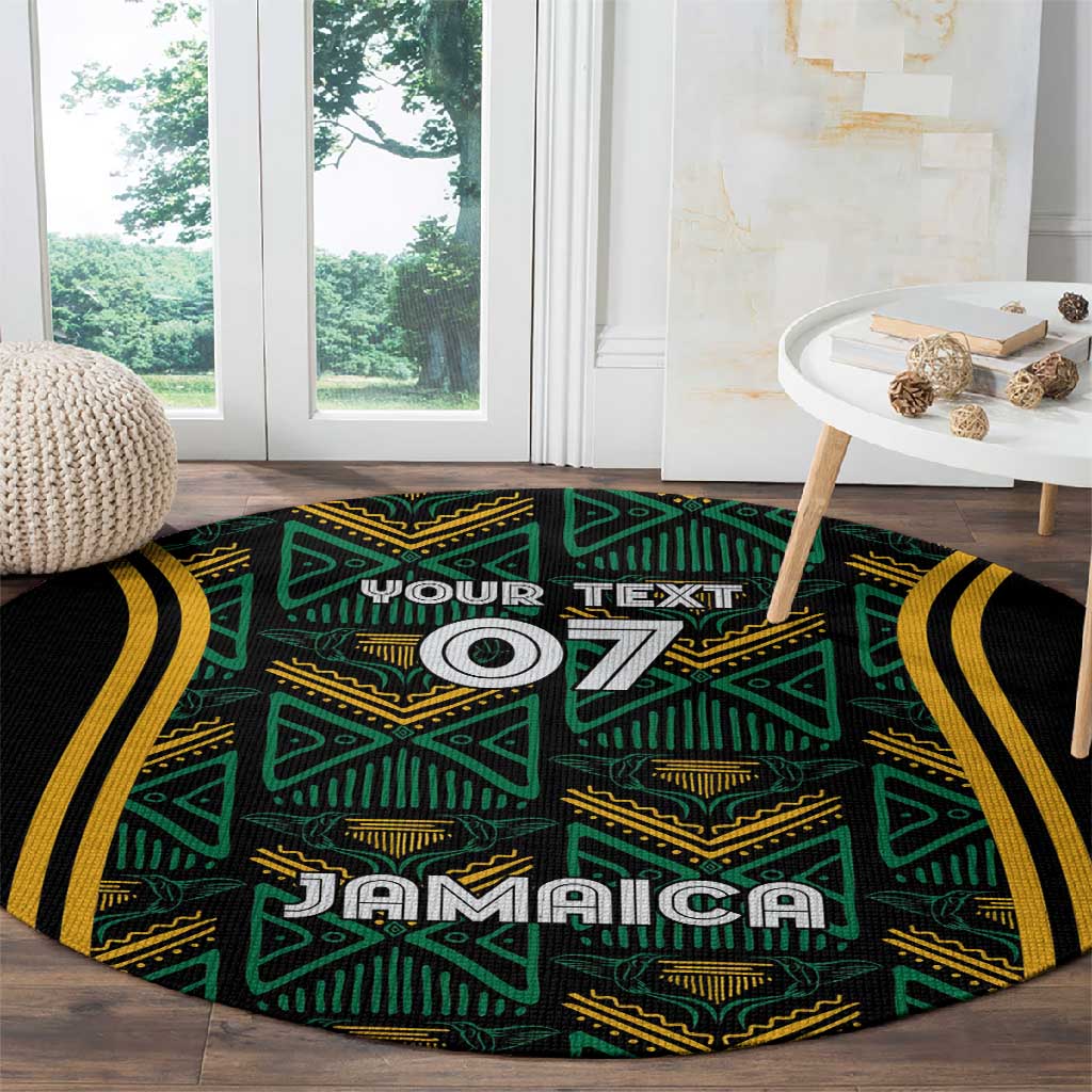 Afro-Jamaica Custom Round Carpet Reggae Boyz Ethnic Motifs