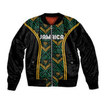 Afro-Jamaica Custom Sleeve Zip Bomber Jacket Reggae Boyz Ethnic Motifs
