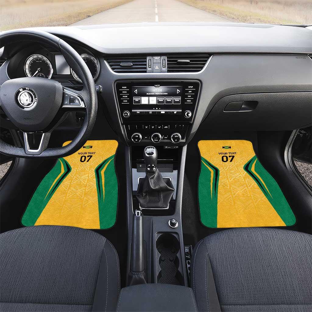 Afro-Jamaica Custom Car Mats Golden Ethnic Motifs