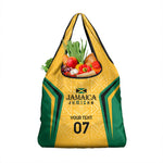 Afro-Jamaica Custom Grocery Bag Golden Ethnic Motifs
