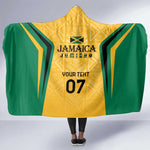 Afro-Jamaica Custom Hooded Blanket Golden Ethnic Motifs