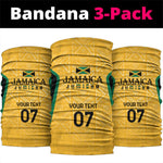 Afro-Jamaica Custom Neck Gaiter Golden Ethnic Motifs LT7