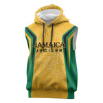 Afro-Jamaica Custom Sleeveless Hoodie Golden Ethnic Motifs - African Pride