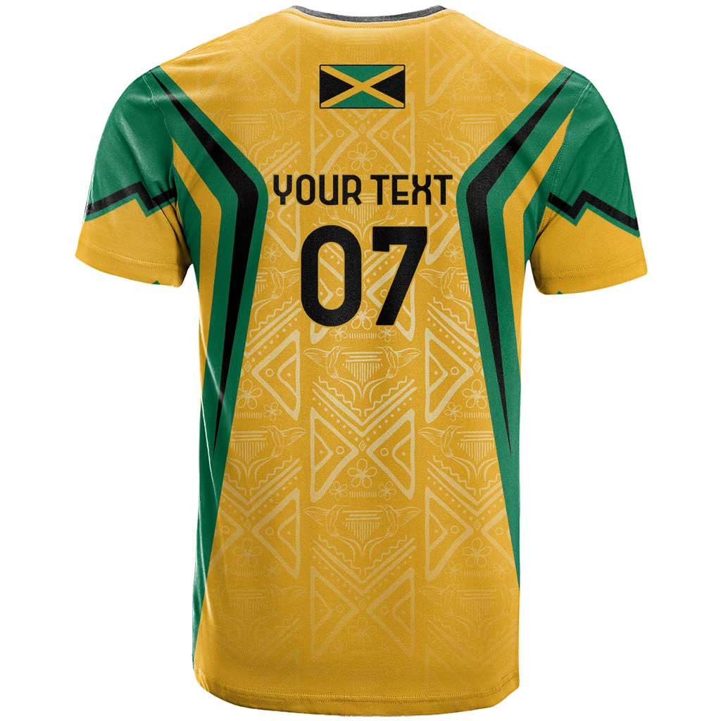 Afro-Jamaica Custom T shirt Golden Ethnic Motifs