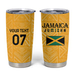 Afro-Jamaica Custom Tumbler Cup Golden Ethnic Motifs