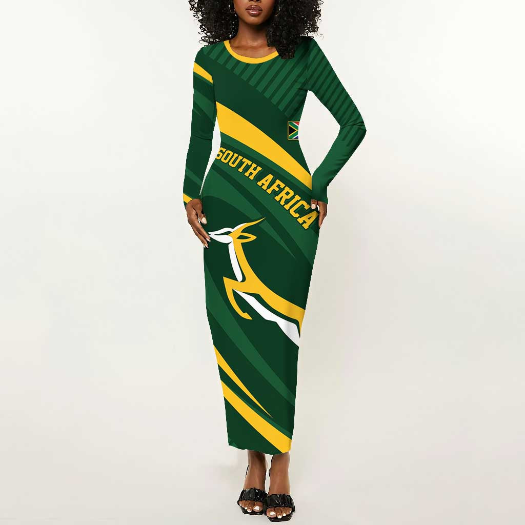 Personalized South Africa Bokke Long Sleeve Bodycon Dress Minimalism Style