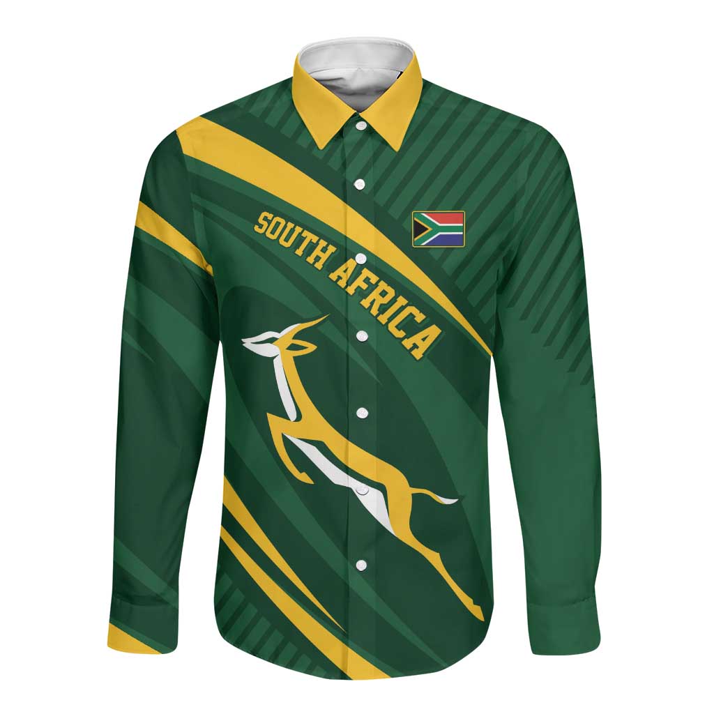 Personalized South Africa Bokke Long Sleeve Button Shirt Minimalism Style