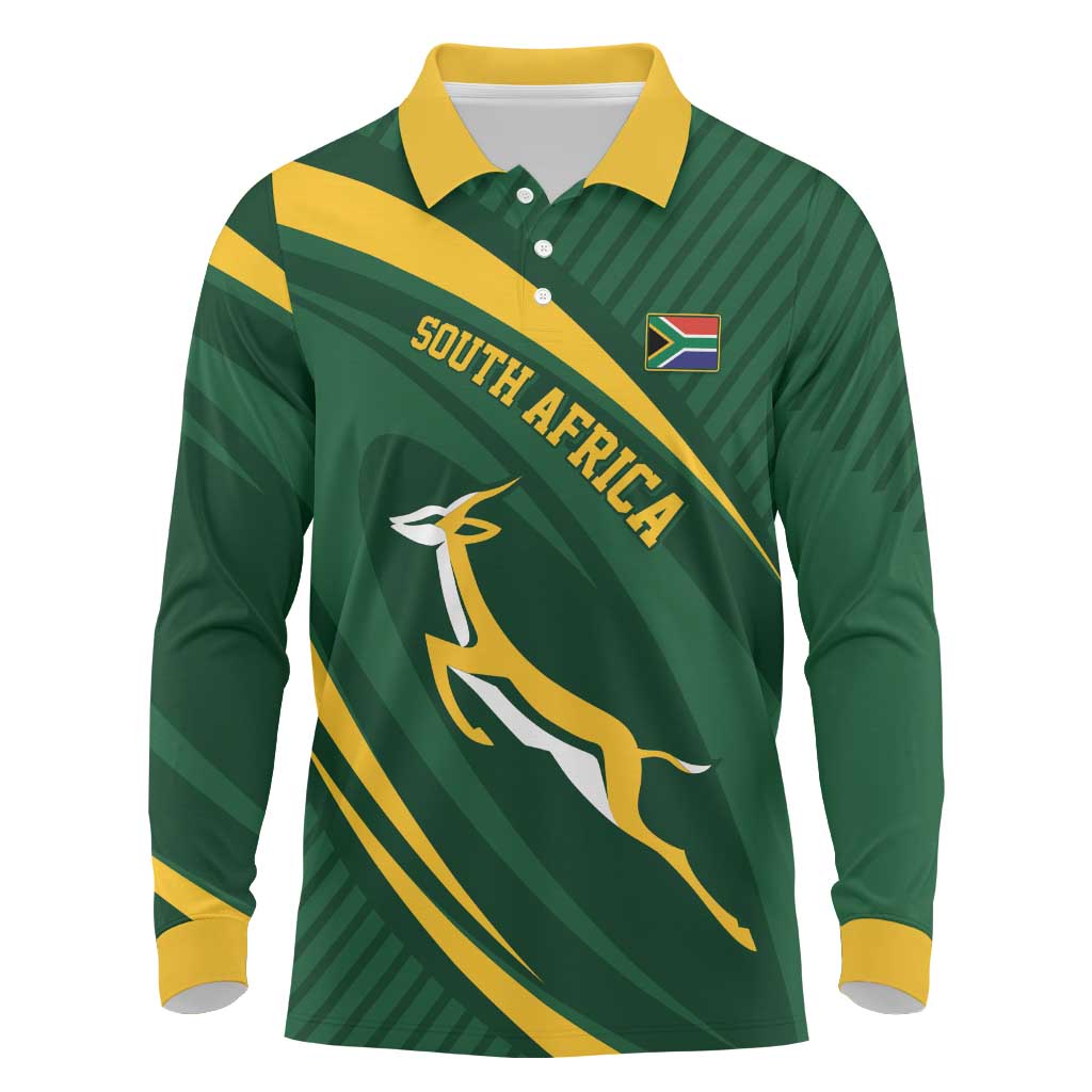 Personalized South Africa Bokke Long Sleeve Polo Shirt Minimalism Style