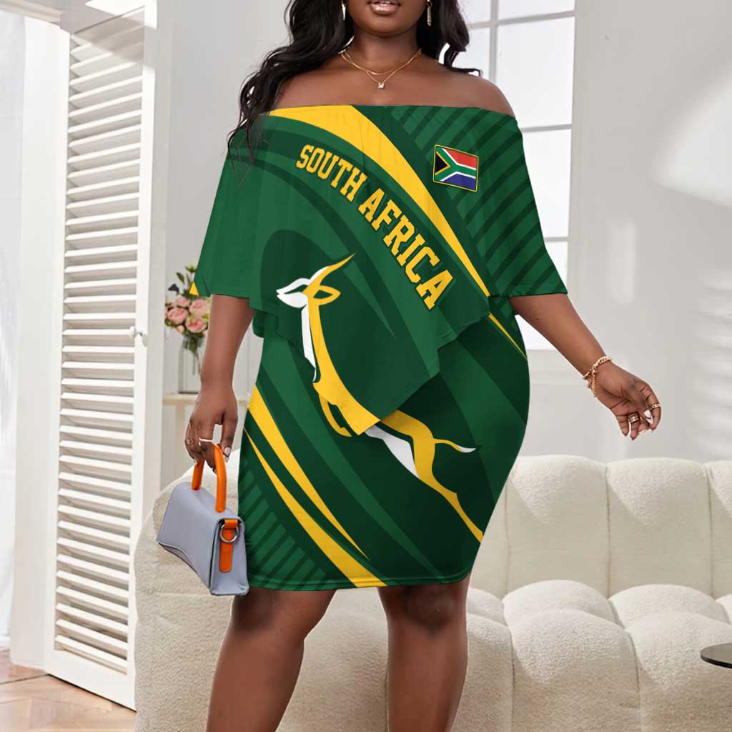 Personalized South Africa Bokke Off Shoulder Short Dress Minimalism Style
