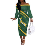 Personalized South Africa Bokke Off The Shoulder Long Sleeve Dress Minimalism Style