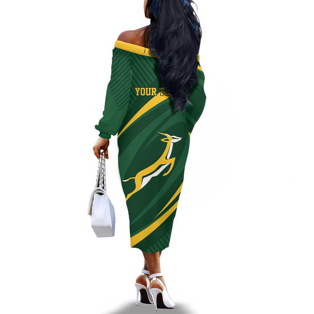 Personalized South Africa Bokke Off The Shoulder Long Sleeve Dress Minimalism Style
