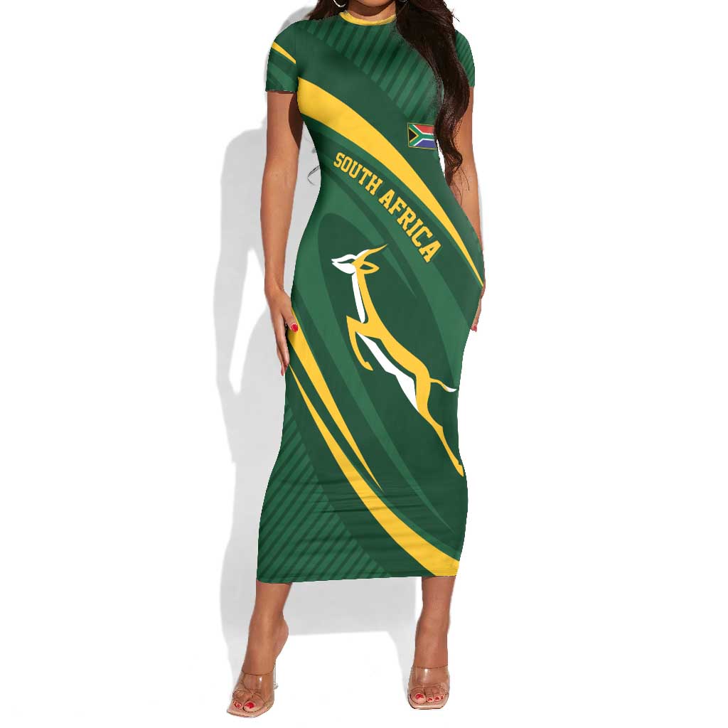 Personalized South Africa Bokke Short Sleeve Bodycon Dress Minimalism Style