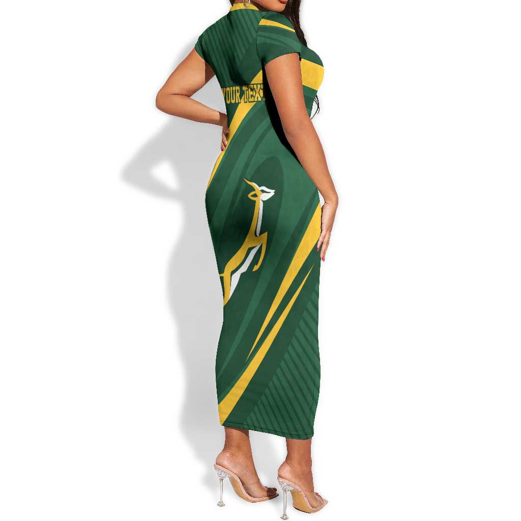 Personalized South Africa Bokke Short Sleeve Bodycon Dress Minimalism Style