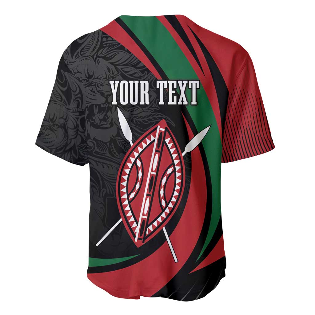 Kenya Personalized Baseball Jersey Mashujaa Day Lion Warrior