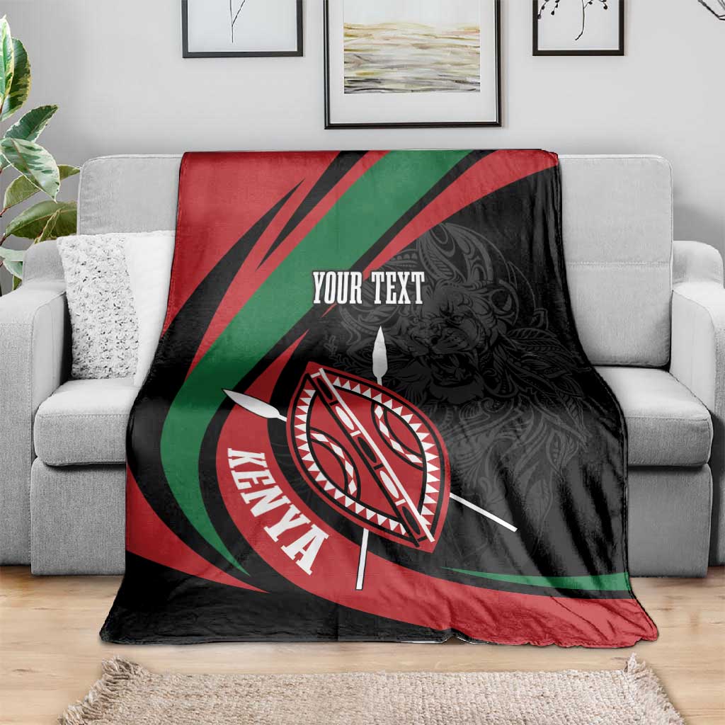 Kenya Personalized Blanket Mashujaa Day Lion Warrior