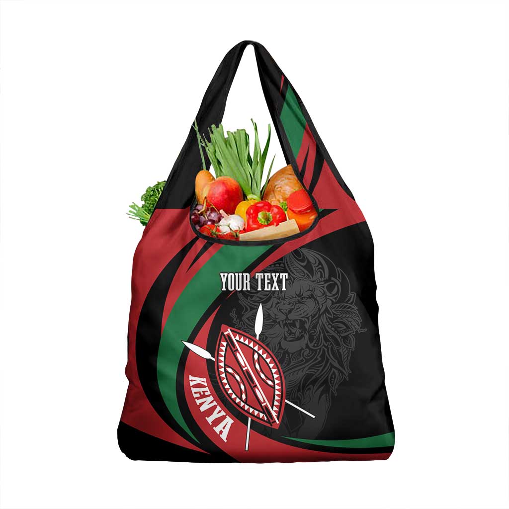 Kenya Personalized Grocery Bag Mashujaa Day Lion Warrior