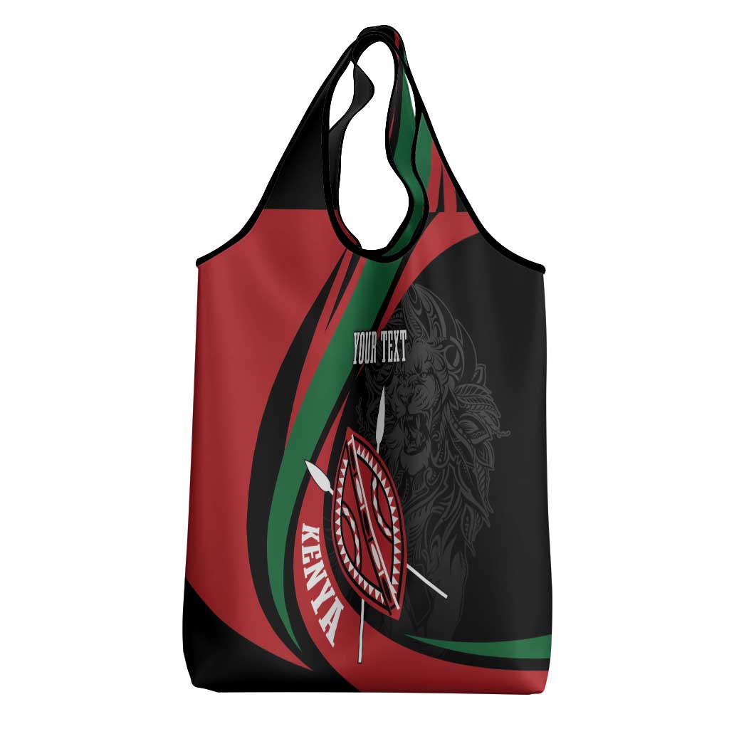 Kenya Personalized Grocery Bag Mashujaa Day Lion Warrior