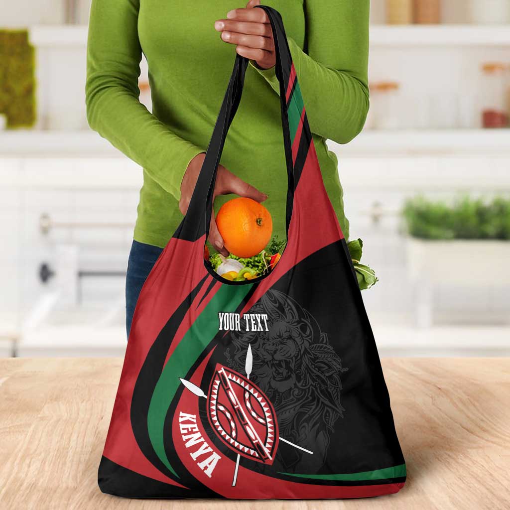 Kenya Personalized Grocery Bag Mashujaa Day Lion Warrior