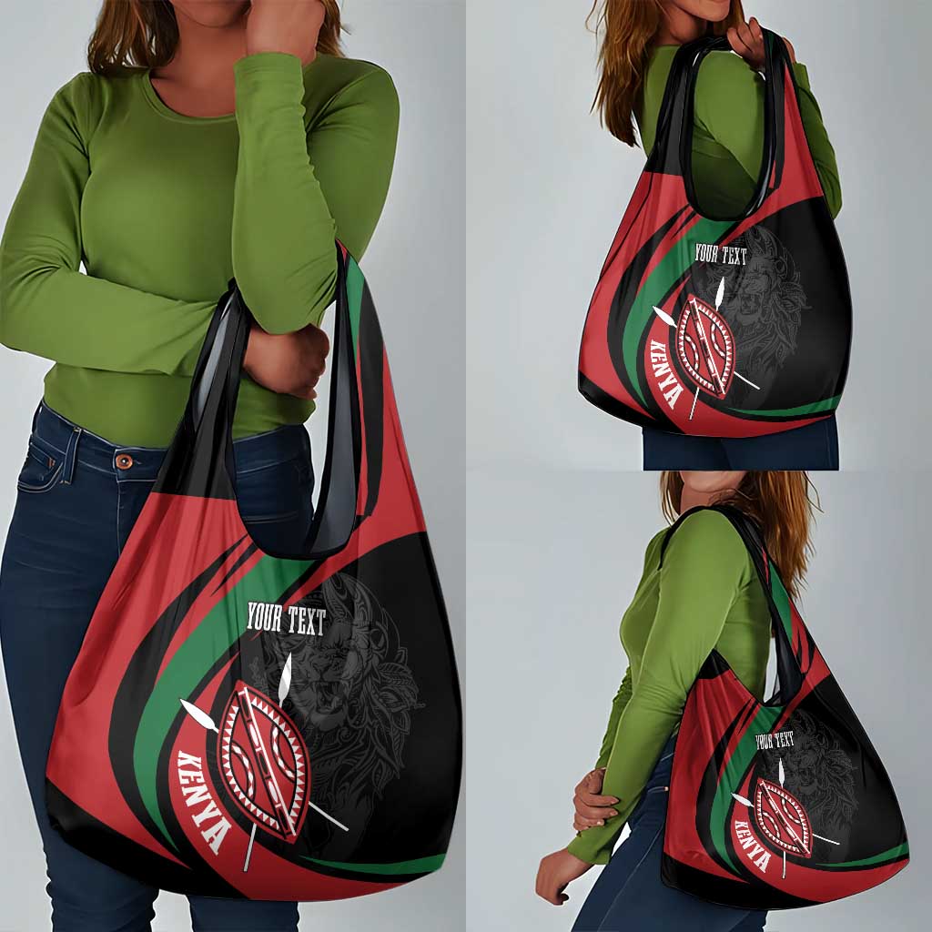Kenya Personalized Grocery Bag Mashujaa Day Lion Warrior