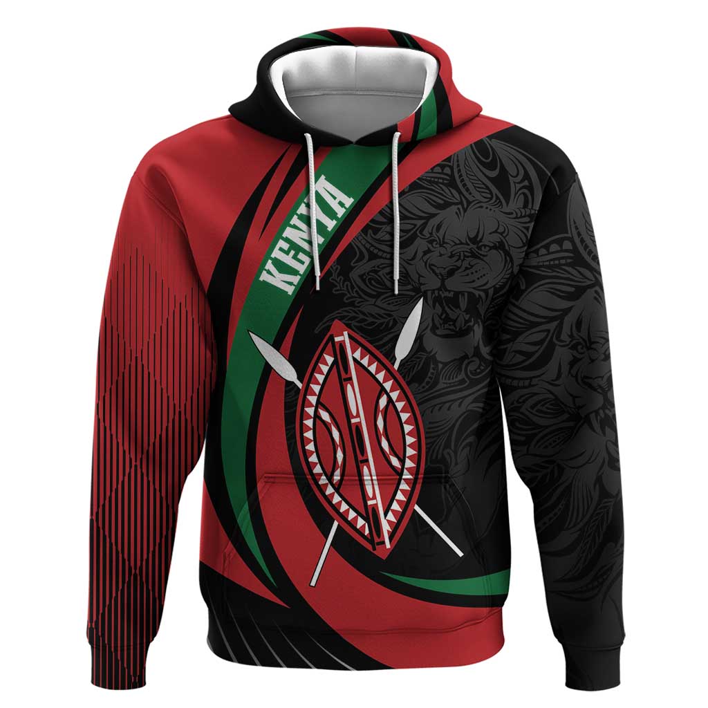 Kenya Personalized Hoodie Mashujaa Day Lion Warrior