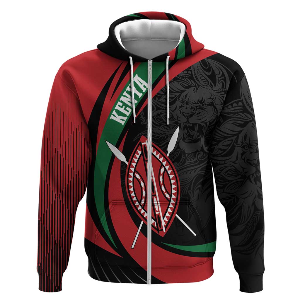 Kenya Personalized Hoodie Mashujaa Day Lion Warrior