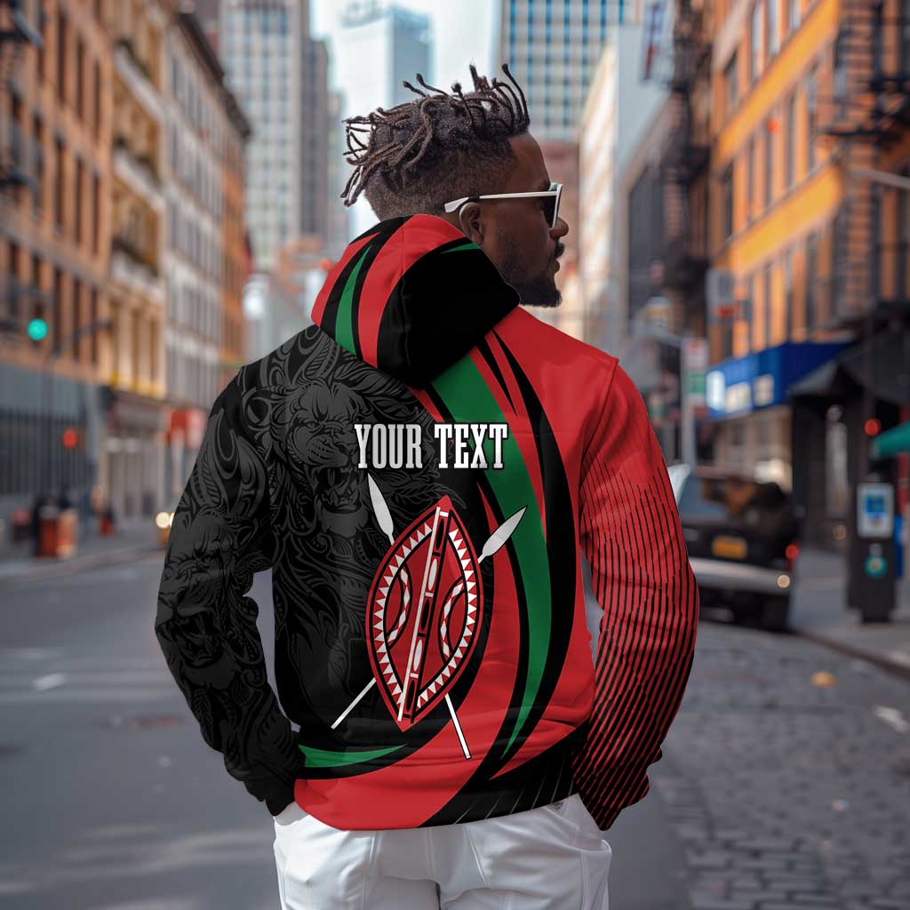 Kenya Personalized Hoodie Mashujaa Day Lion Warrior