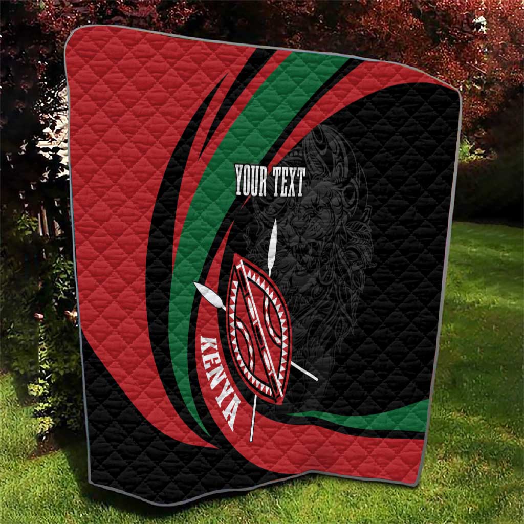 Kenya Personalized Quilt Mashujaa Day Lion Warrior