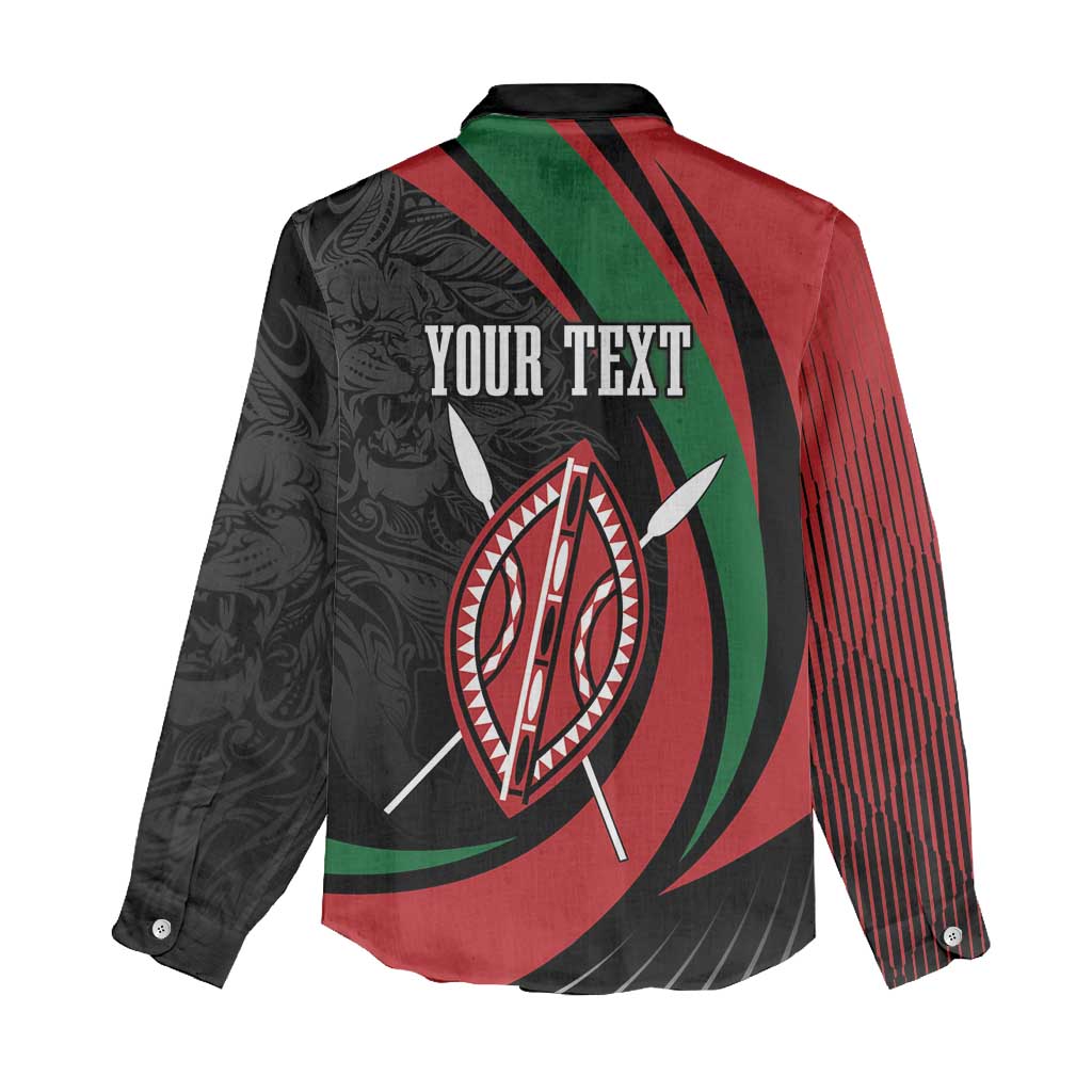 Kenya Personalized Women Casual Shirt Mashujaa Day Lion Warrior LT7