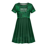Nigeria Yoruba Adire Patterns Kid Short Sleeve Dress Proud To Be Naija