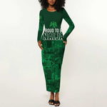 Nigeria Yoruba Adire Patterns Long Sleeve Bodycon Dress Proud To Be Naija