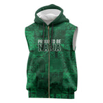 Nigeria Yoruba Adire Patterns Sleeveless Zip Hoodie Proud To Be Naija - African Pride