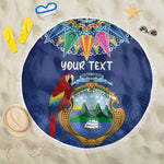 Pura Vida Costa Rica Personalized Beach Blanket Oxcart Ornate Inspired - African Pride